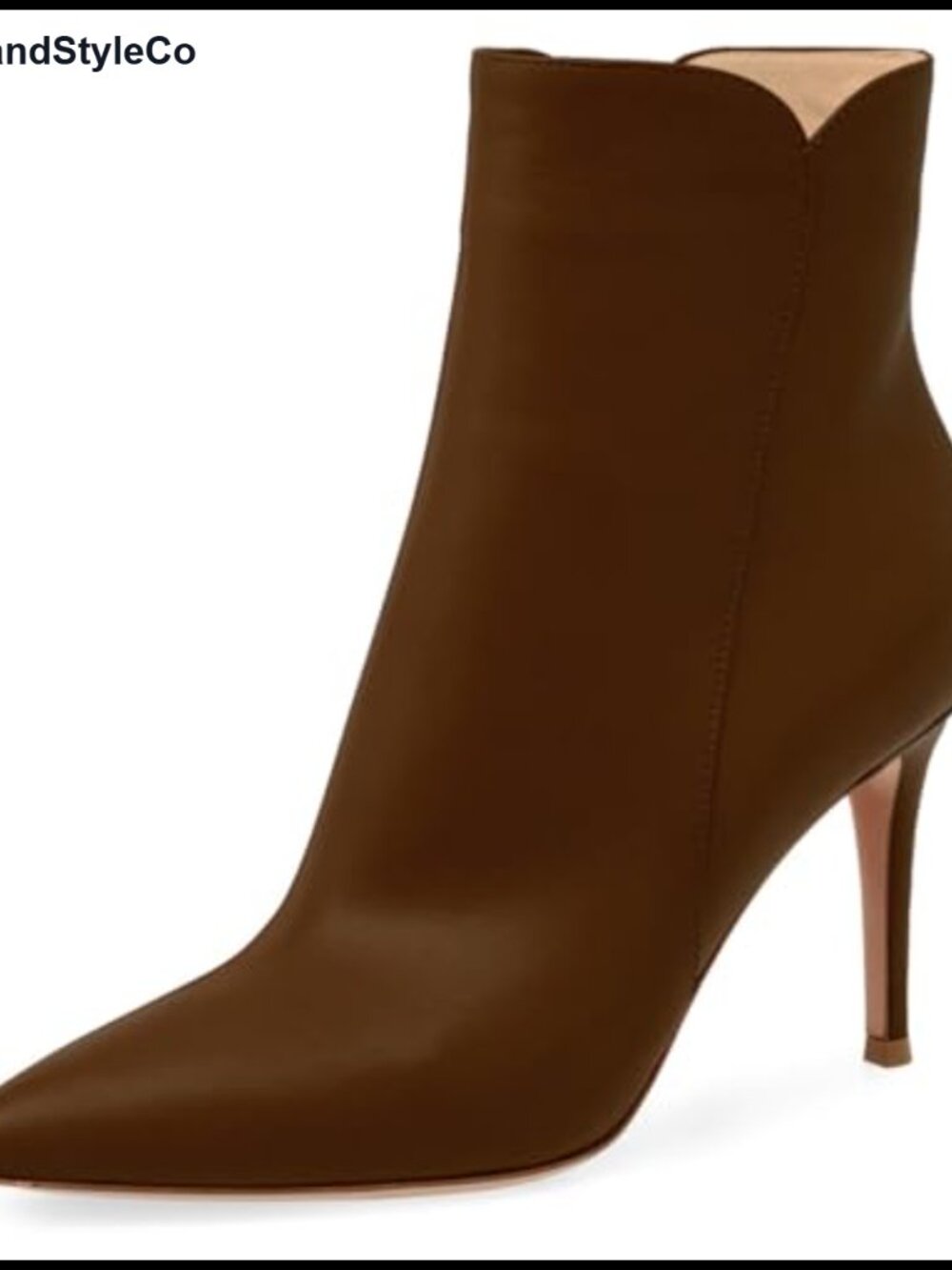 Synthetic Stiletto High Heel Ankle Booties Pointed Toe Zipper Women's